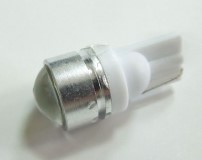 Лампа светодиод. 12V T10 бесцок. 1 диод HP белая с линзой 60LM (W5W)