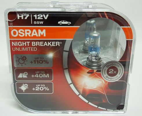 Лампа Osram H7-12-55 +110% NIGHT BREAKER Unlimited набор  2шт DUOBOX
