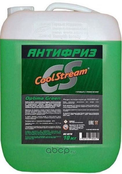 Антифриз Cool Stream Optima G11 -40С 10кг. зеленый