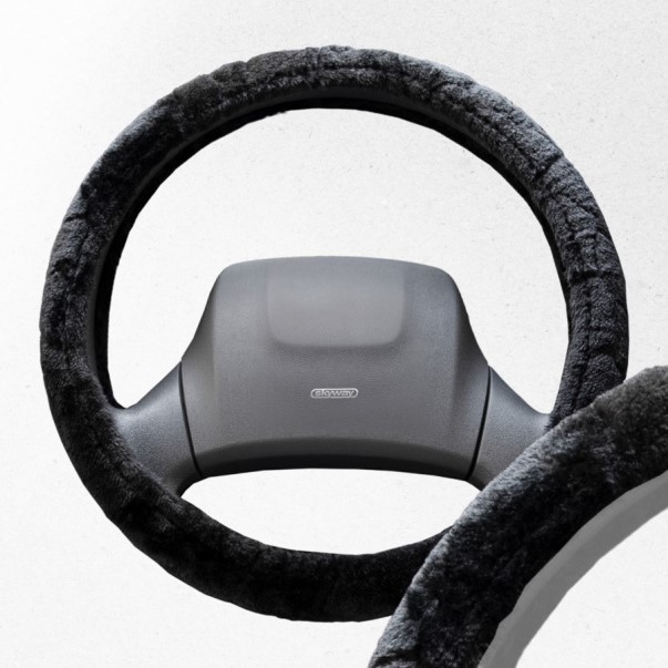 Оплетка руля L 39-40 см иск. мех  Arctic-2  черная