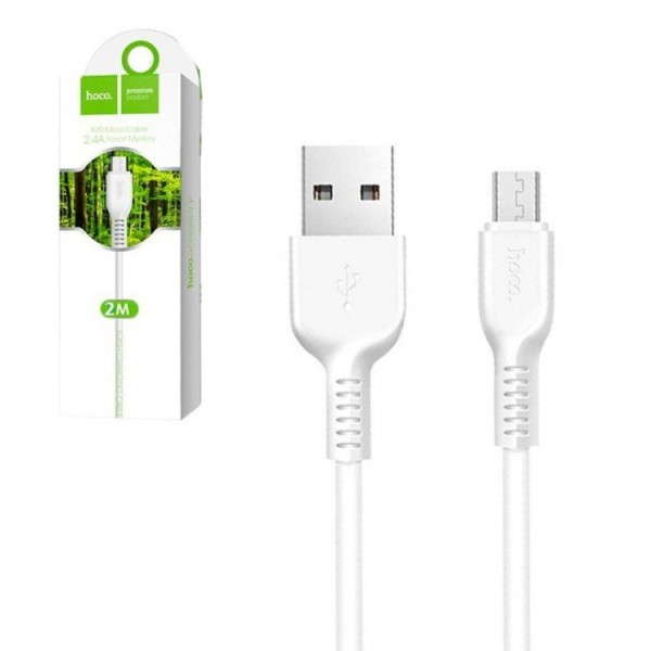 Кабель USB - micro USB /Android/ 2м, 2A, белый