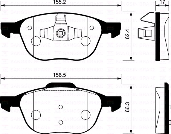 Колодки тормозные передние Ford: FOCUS C-MAX 03-07, FOCUS 04-07 Mazda: 3 03-09, 5 05-07