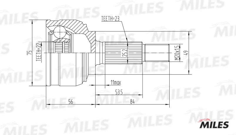 ШРУС Nissan NOTE 1.4-1.6 06- нар. GA20308