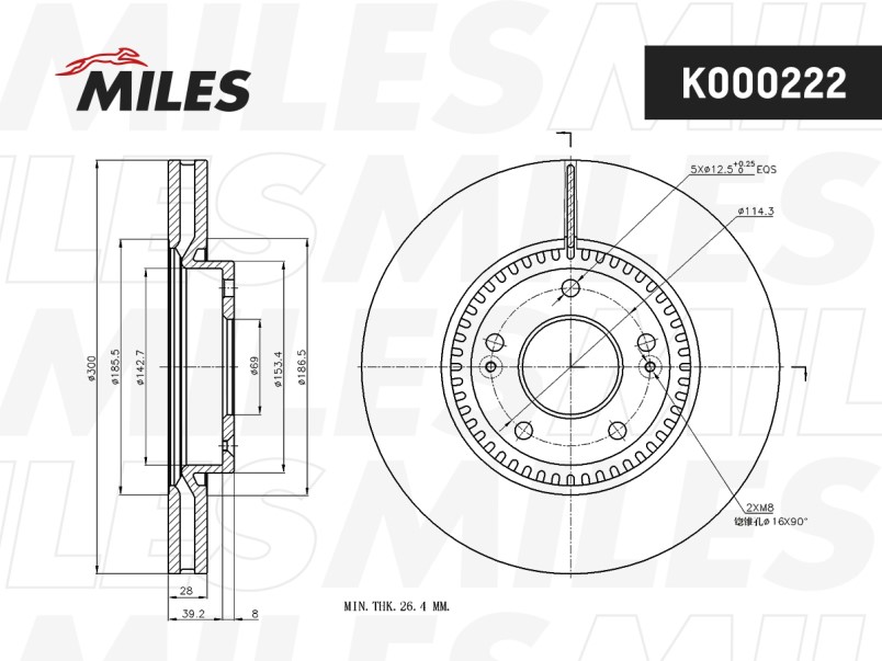 Диск тормозной передний HYUNDAI CRETA 4WD,iX35,SONATA,KIA SPORTAGE вент. Д=300мм. (TRW DF6108S) K000222