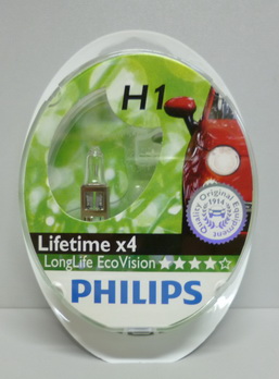 Лампа PHILIPS H1-12-55  LONG LIFE ECO VISION (2шт.)