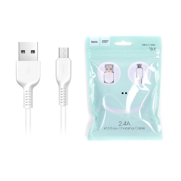 Кабель USB - micro USB /Android/ 1м, 2.4А, белый