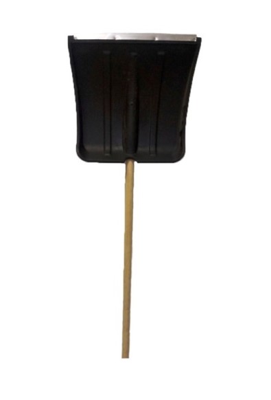 Лопата для снега №4 дерев. ручка, с алюм. планкой (ковш 380*380 мм)