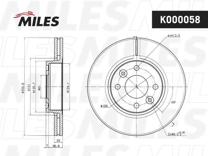 Диск тормозной передний Renault LOGAN VESTA, MEGANE II,Largus,Nissan TIIDA #C11,MICRA 03-,NOTE 06- вентил.