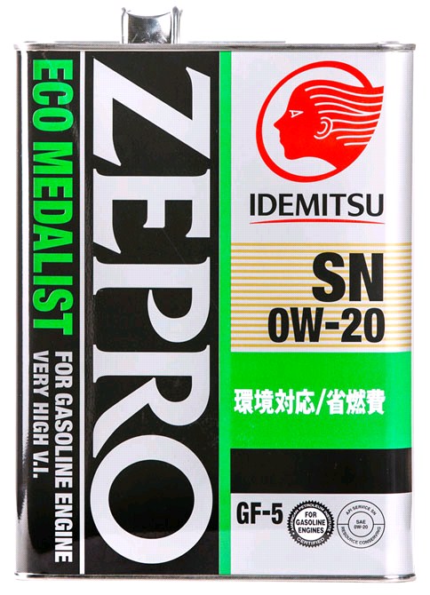 Масло моторное IDEMITSU ZEPRO ECO Medalist SP/GF6 0W20 4л. синтетика