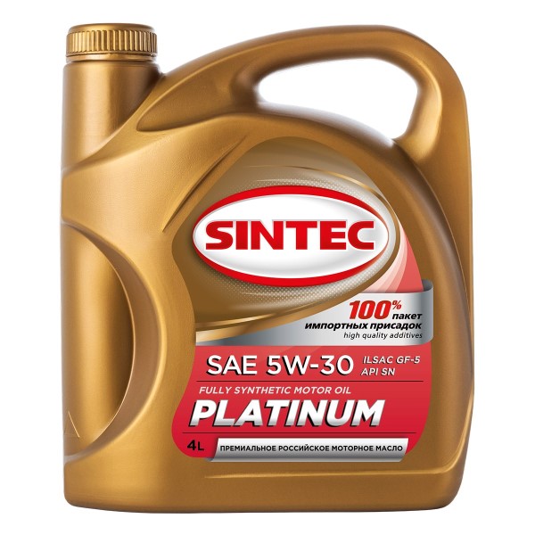 Масло моторное Sintec PLATINUM SAE 5w-30 API SN, ILSAC GF-5  5л. синт. /АКЦИЯ 5л по цене 4-х/