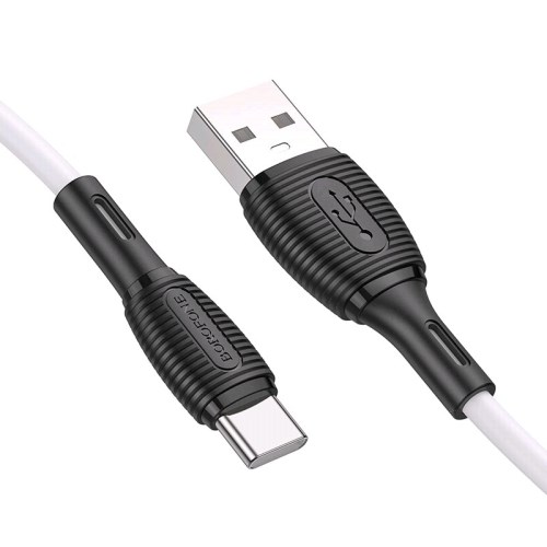 Кабель USB для USB type-C  1 м, 3А, белый Advantage силиконовая оплетка