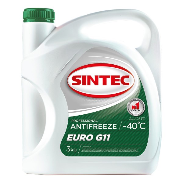 Антифриз Sintec EURO -40 G 11  3кг. зеленый