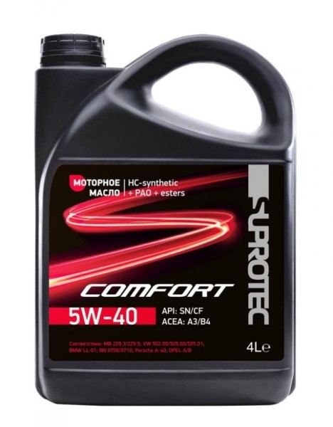 Масло моторное SUPROTEC COMFORT 5W-40 4л. синт.