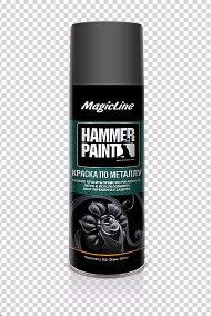 Краска-спрей (эмаль) по ржавчине молотковая темно-серая 400мл (MagicLine)