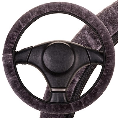 Оплетка руля M 37-38 см иск. мех  Arctic-6  серая