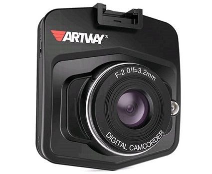 Видеорегистратор Artway AV-510 Full HD 25к/сек, экран 6 см, SD до 32 Гб, HDMI, USB 2.0, угол 120*, G-сенсор