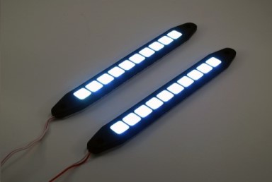 Фары доп. дневные ходовые огни 12V 10 SMD резин. корпус, суперяркие