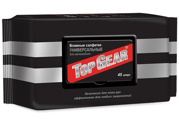 Салфетка влажная TOP GEAR универсальная с клапаном (45шт)