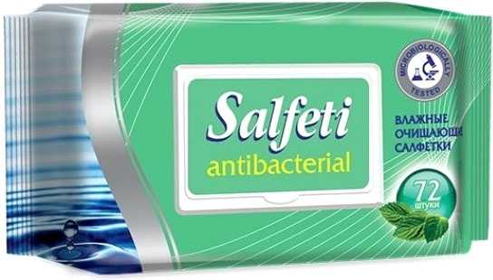 Салфетка влажная Salfeti antibacterial с клапаном(72шт)