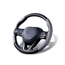 Накладки на руль (вставки) боковые, замша/пластик, серый из 2шт