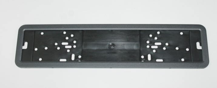 Рамка под номер пластиковая + нерж. сталь черная