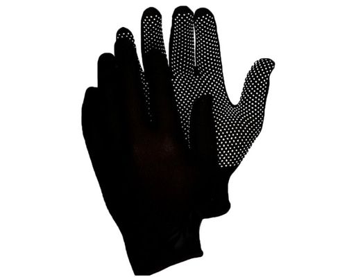 Перчатки нейлоновые с ПВХ покрытием Микроточка, черные 22см