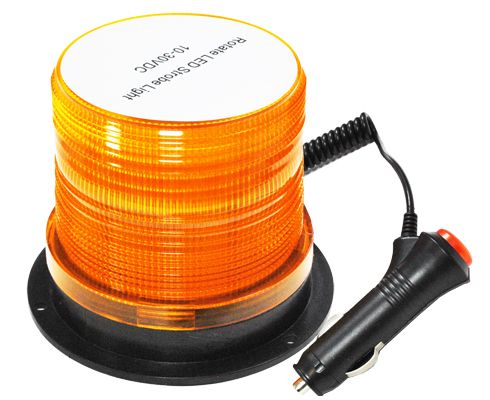 Маяк проблесковый светодиодный 10-30V 48 LED импульсный (стробоскоп) 105х117мм на магните, в прикуриватель, оранжевый