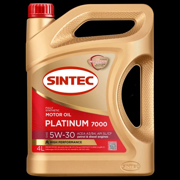 Масло моторное Sintec Platinum 7000 SAE 5w30 API SL/CF, ACEA A3/B4 4л. синт.