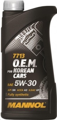 Масло моторное MANNOL O.E.M. 7713 for Korean cars 5W30 (1л.) синт. (бенз., диз.)