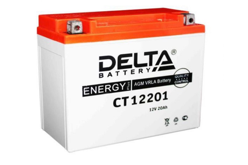 Аккумулятор 12V20h для скутеров DELTA (YTX20L-BS, YTX20HL-BS, YB16L-B, YB18L-A) обрат. поляр. (177*88*154 пуск. ток 270