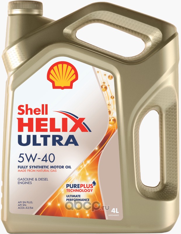 Масло моторное Shell Helix Ultra 5W40 SN/CF A3/B3 A3/B4 4л. синтетика