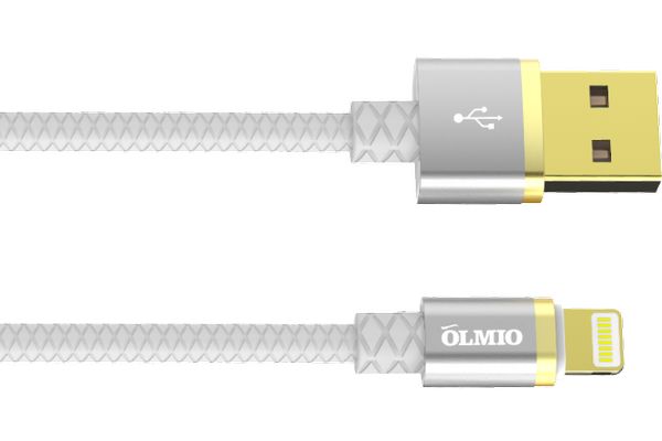 Кабель USB - Lightning(Iphone) 8pin 1м, 2.1A, белый DELUXE