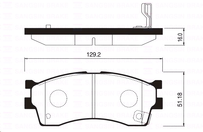 Колодки тормозные Kia Rio SF 02-05, Spectra 00-03 передние