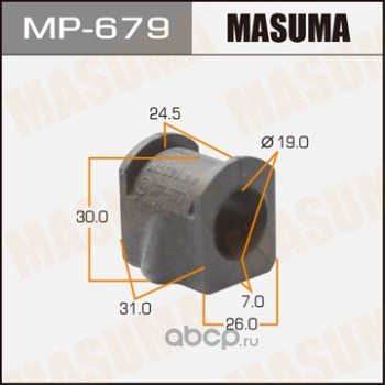 Втулка стабилизатора перед. Nissan Maxima, Cefiro (A32) 94-00, Avenir (W11) 98-05 D=19мм полиуретан