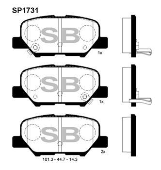 Колодки тормозные задние Mazda 6, Mitsubishi Outlander 2.0/2.4i 12)диск.