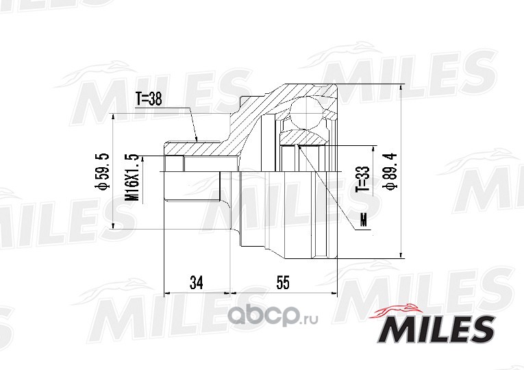 ШРУС AUDI A4 1.9D-3.0 00-04 нар. GA20031