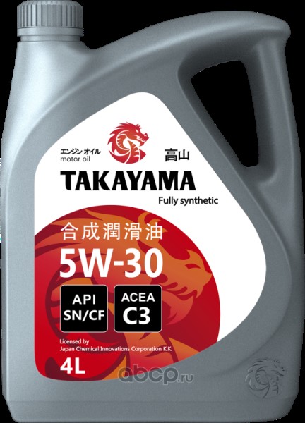 Масло моторное TAKAYAMA  SAE  5W-30, API SN, 4л. ПЛАСТИК