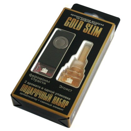 Освежитель воздуха на дефлектор GOLD SLIM Феромоны страсти + эгоист 8 мл