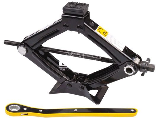 Домкрат ромбический 1,0т. высота подъема  95-350мм с трещеткой и резиновой опорой