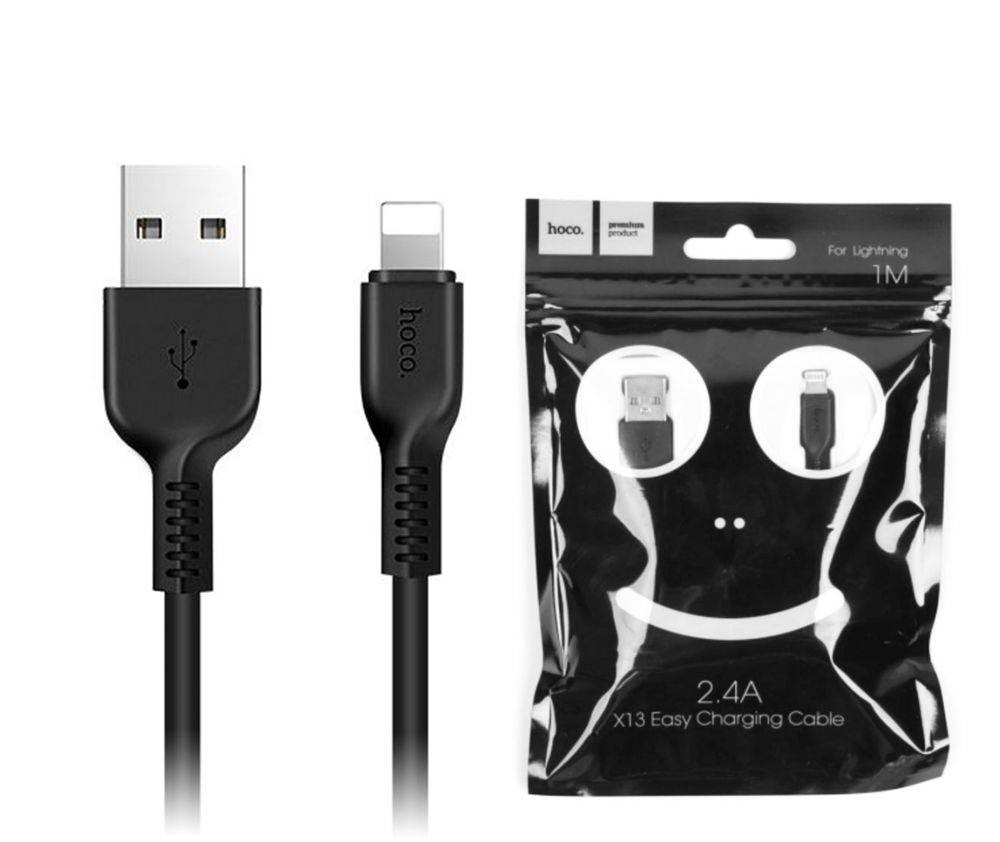 Кабель USB - Lightning(Iphone) 1м, 2,4A, черный