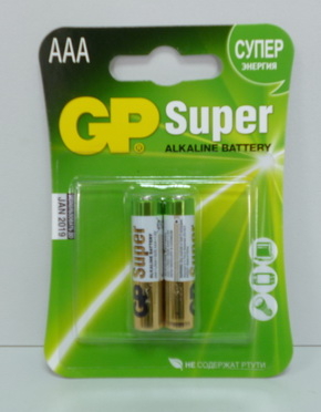 Батарейка AAA GP 24A-CR2 Super (LR03)-BC2  BL-2