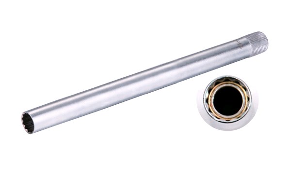 Ключ свечной 14мм трубчатый под вороток 3/8  12-гранная тонкостенная, 250мм, (супертонкая), CrV