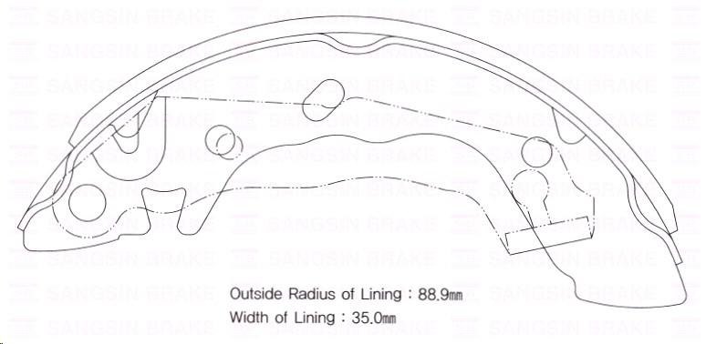 Колодки тормозные Hyundai Accent 00-02 задние барабанные