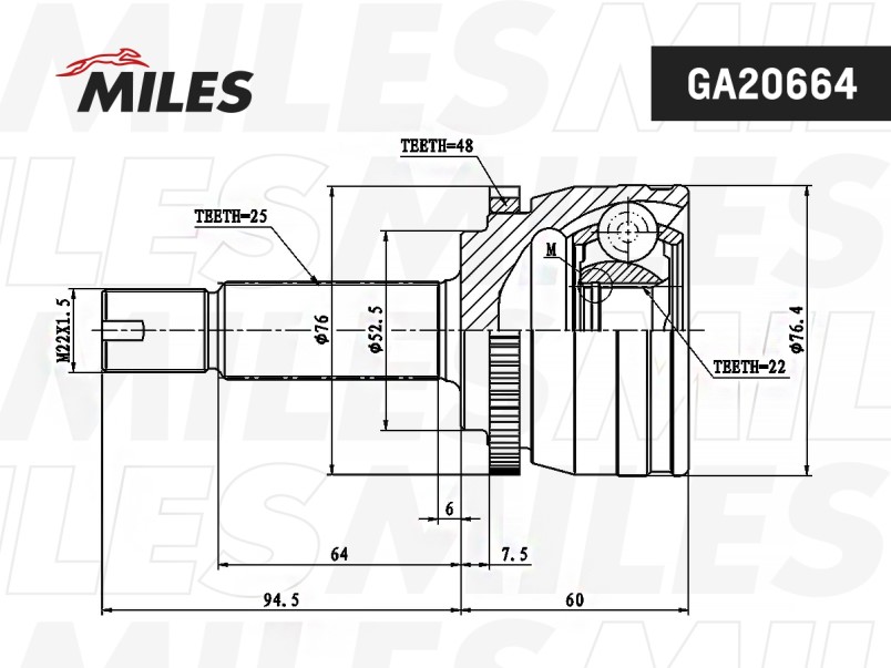 ШРУС Hyundai Solaris КИА Rio III наруж. с ABS