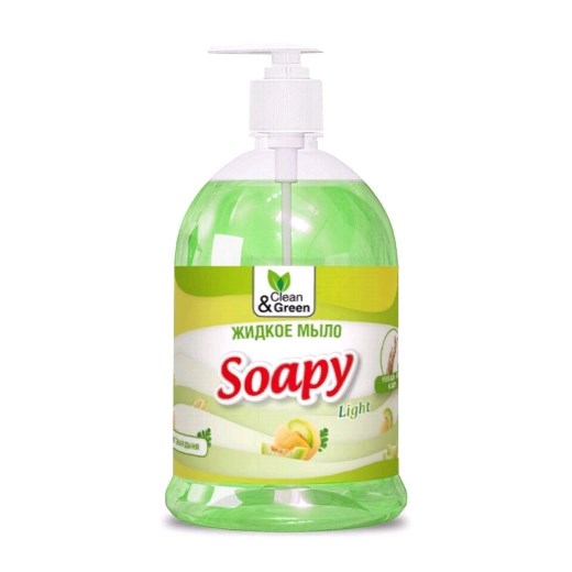 Мыло жидкое 1л с дозатором  Soapy  Зеленая дыня
