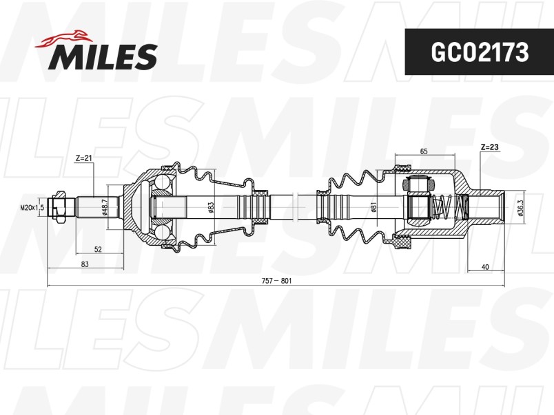 Привод в сборе Renault Logan I/Sandero 1.2-1.6 04- прав. +ABS