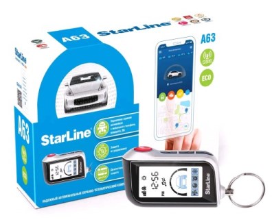 Сигнализация  StarLine A63 V2 GSM Eco обратная связь, ЖК-дисплей, диалоговый код