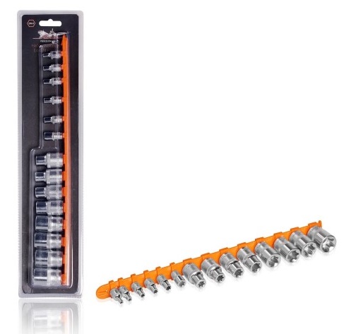 Набор головок-звезд  торкс (TORX) 1/2 (E4-24) 14предм.