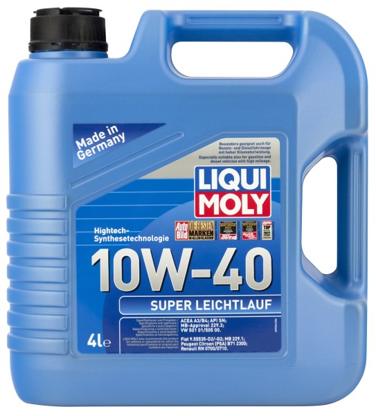 Масло моторное LIQUI MOLY Super Leichtlauf 10W40 4л. синтетика /SL/CF/EC/