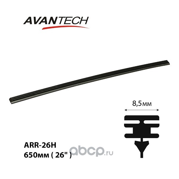 Резинка(лента) щетки стеклоочистителя 600мм х 8,5мм =подходит для щеток DENSO=